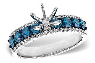 D329-77604: LDS SEMI DIA RG .72 BLUE DIAS .92 TW