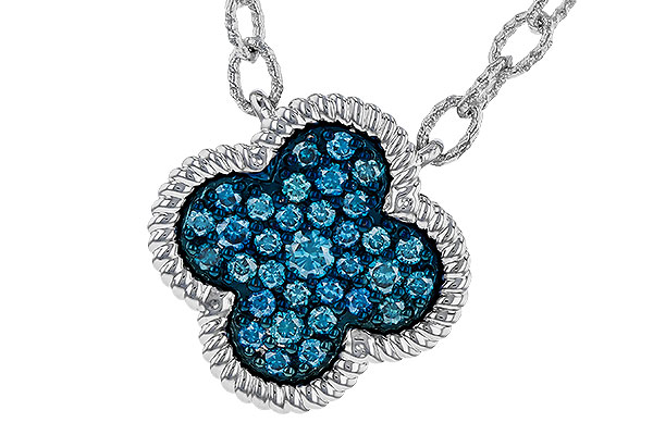 D329-77613: NECKLACE .33 TW BLUE DIAMONDS