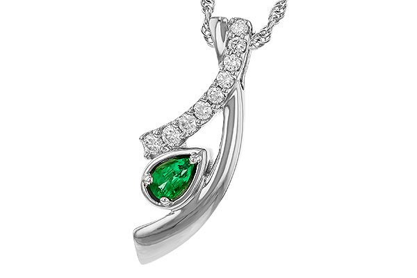 D329-78467: NECKLACE .17 EMERALD .34 TGW (5x3 EMER)