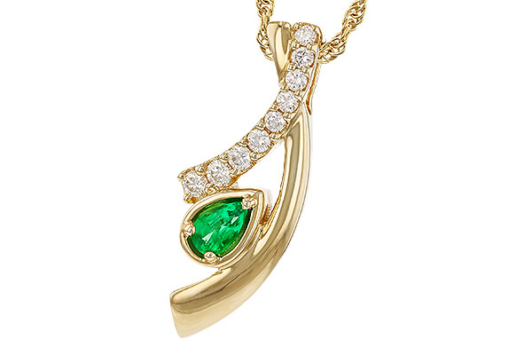 D329-78467: NECKLACE .17 EMERALD .34 TGW (5x3 EMER)