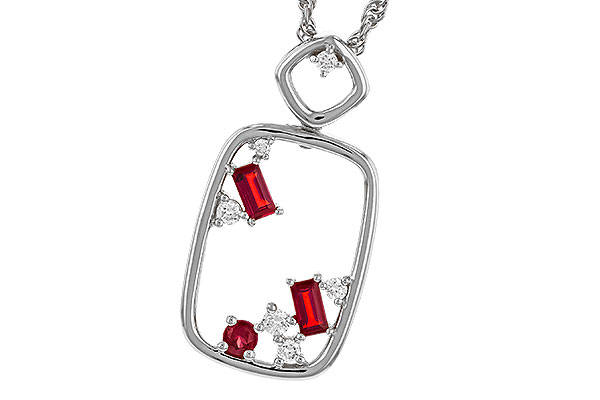 D329-78495: NECKLACE .33 TW RUBY .44 TGW