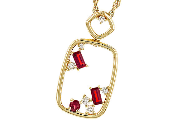 D329-78495: NECKLACE .33 TW RUBY .44 TGW