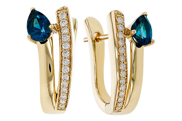 D329-79431: EARR .88 LONDON BLUE TOPAZ 1.08 TGW (6x4MM LBT)