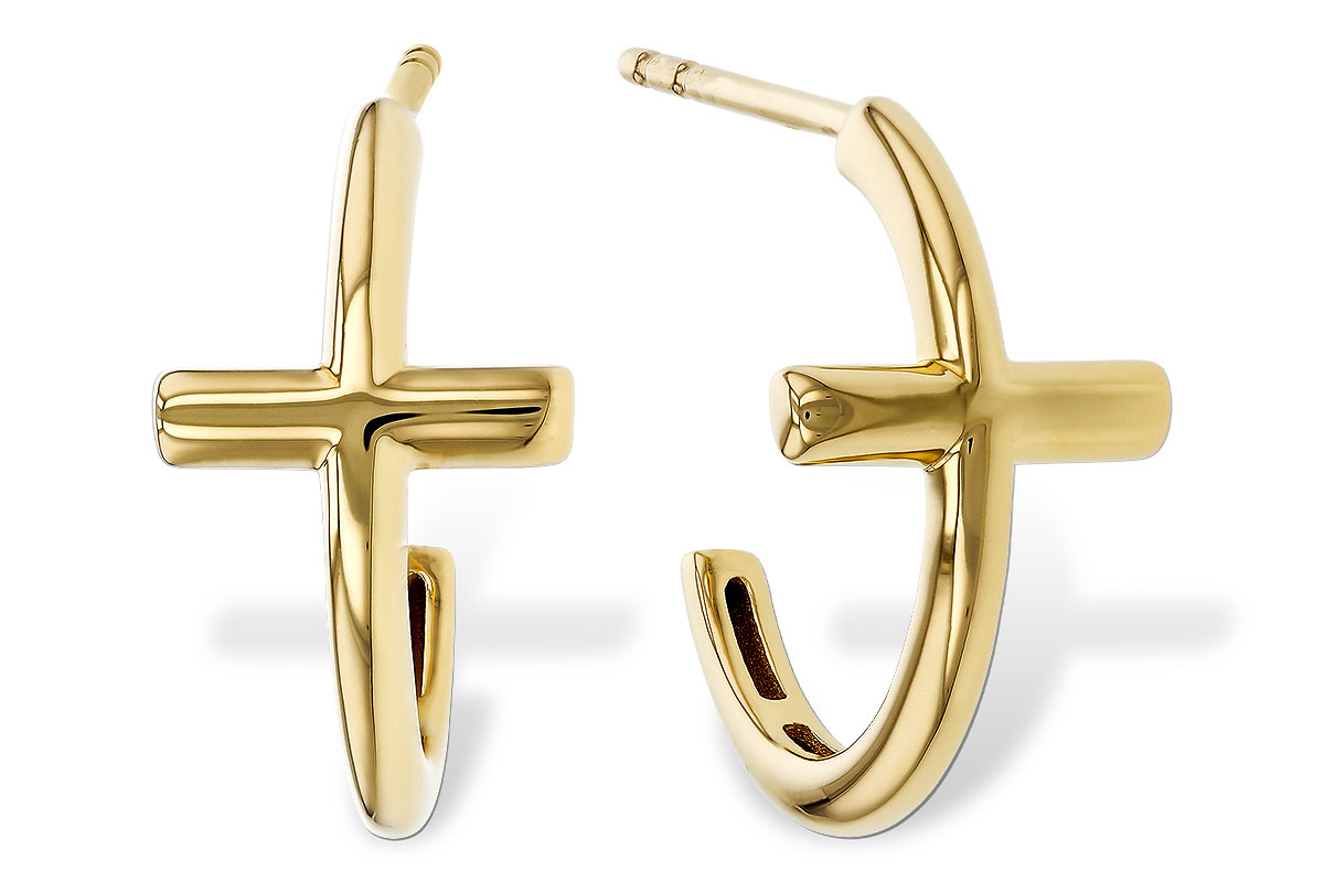 D329-80286: GOLD EARRINGS (14MM)
