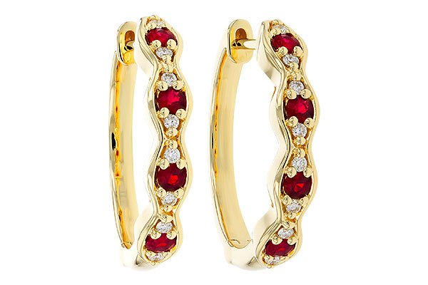 D329-81195: EARRINGS .28 TW RUBY .34 TGW
