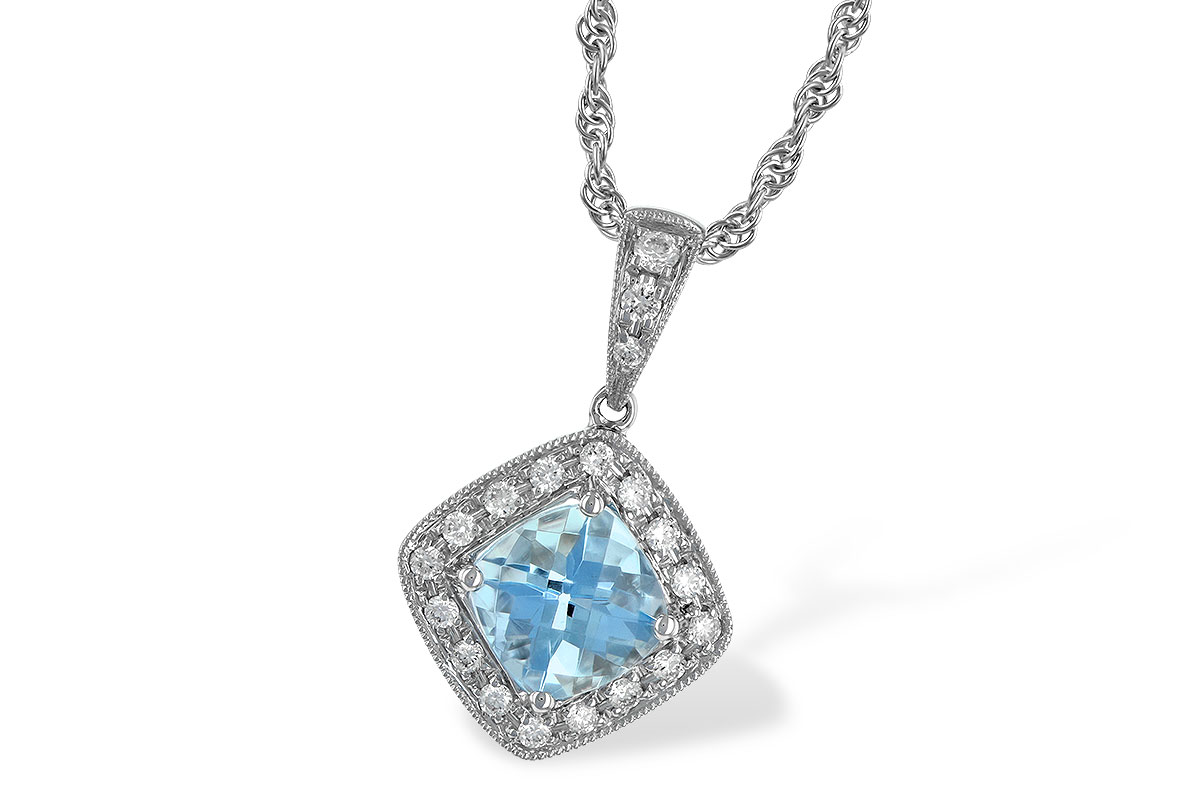 E061-54849: NECKLACE .80 AQUA .93 TGW