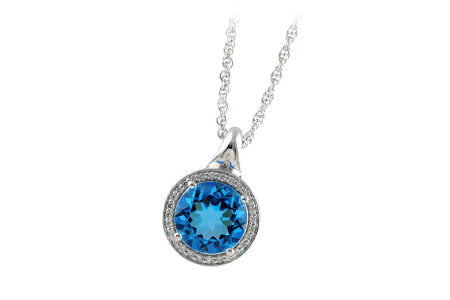 E242-48540: NECK 3.87 BLUE TOPAZ 4.01 TGW