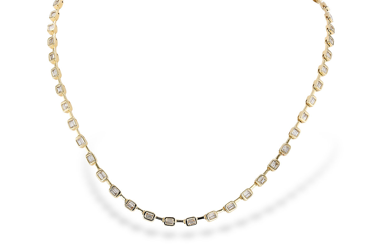 E328-86676: NECKLACE 2.05 TW BAGUETTES (17 INCHES)