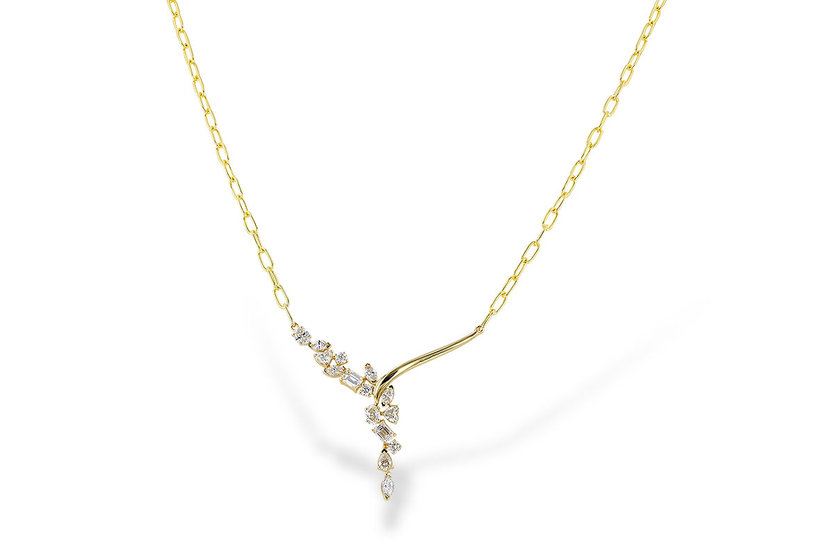 E328-88495: NECKLACE 1.22 TW FANCY CUT DIAMONDS (18")
