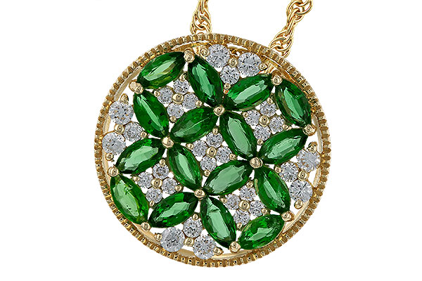 E329-74904: NECK 1.02 EMERALD TW 1.32 TGW
