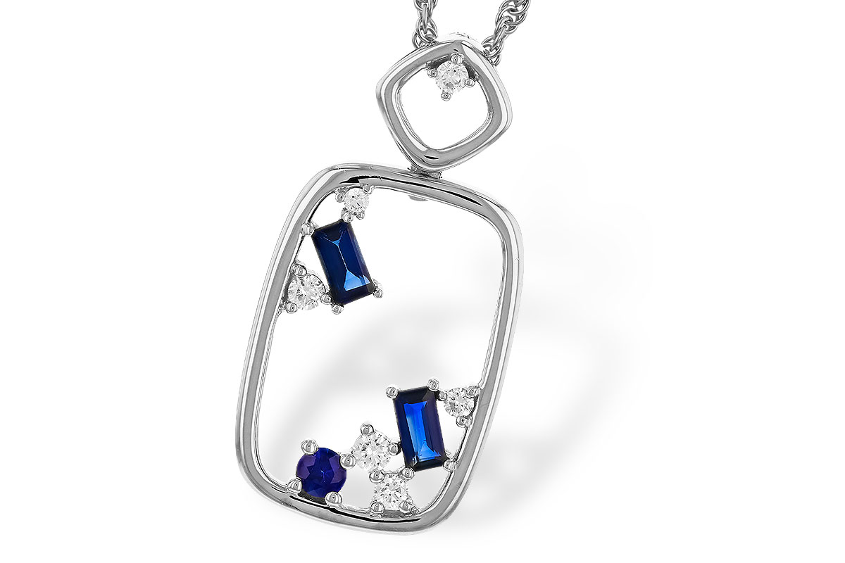 E329-78495: NECKLACE .35 TW SAPPHIRE .46 TGW