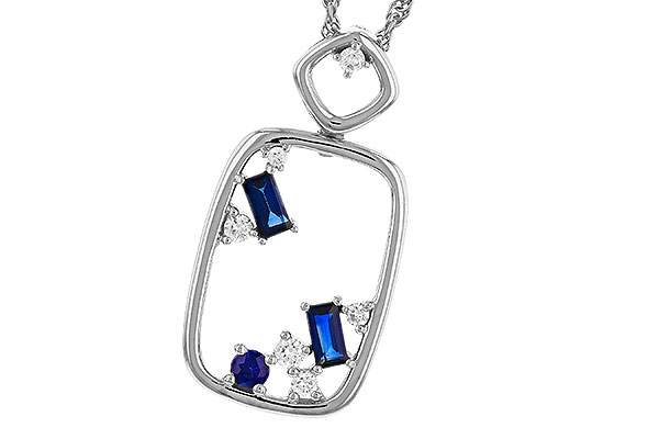 E329-78495: NECKLACE .35 TW SAPPHIRE .46 TGW