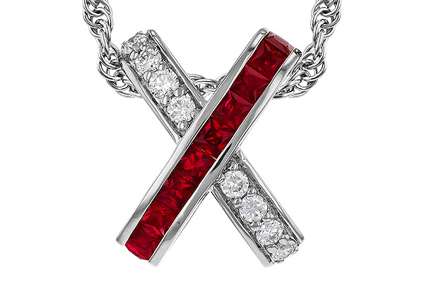 E329-81204: NECKLACE .53 TW RUBY .70 TGW