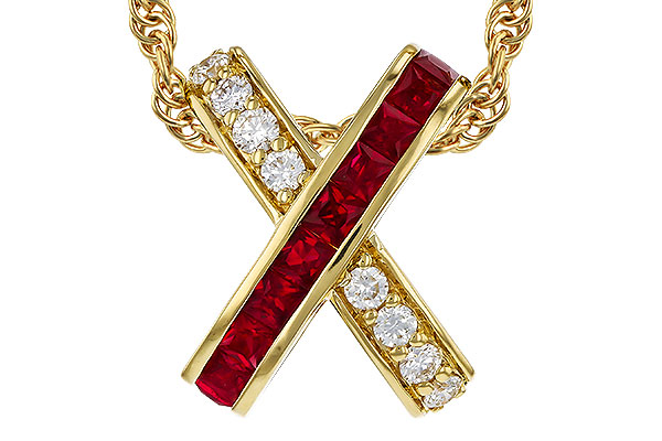 E329-81204: NECKLACE .53 TW RUBY .70 TGW
