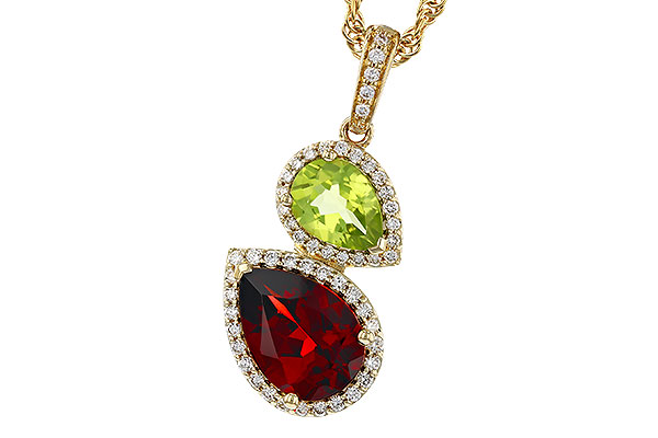 E329-81222: NECKLACE 2.74 SEMI-PREC (GAR,PER) 2.95 TGW