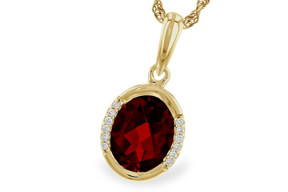 E330-64867: NECKLACE 2.02 TW GARNET 2.05 TGW (9x7 GAR)