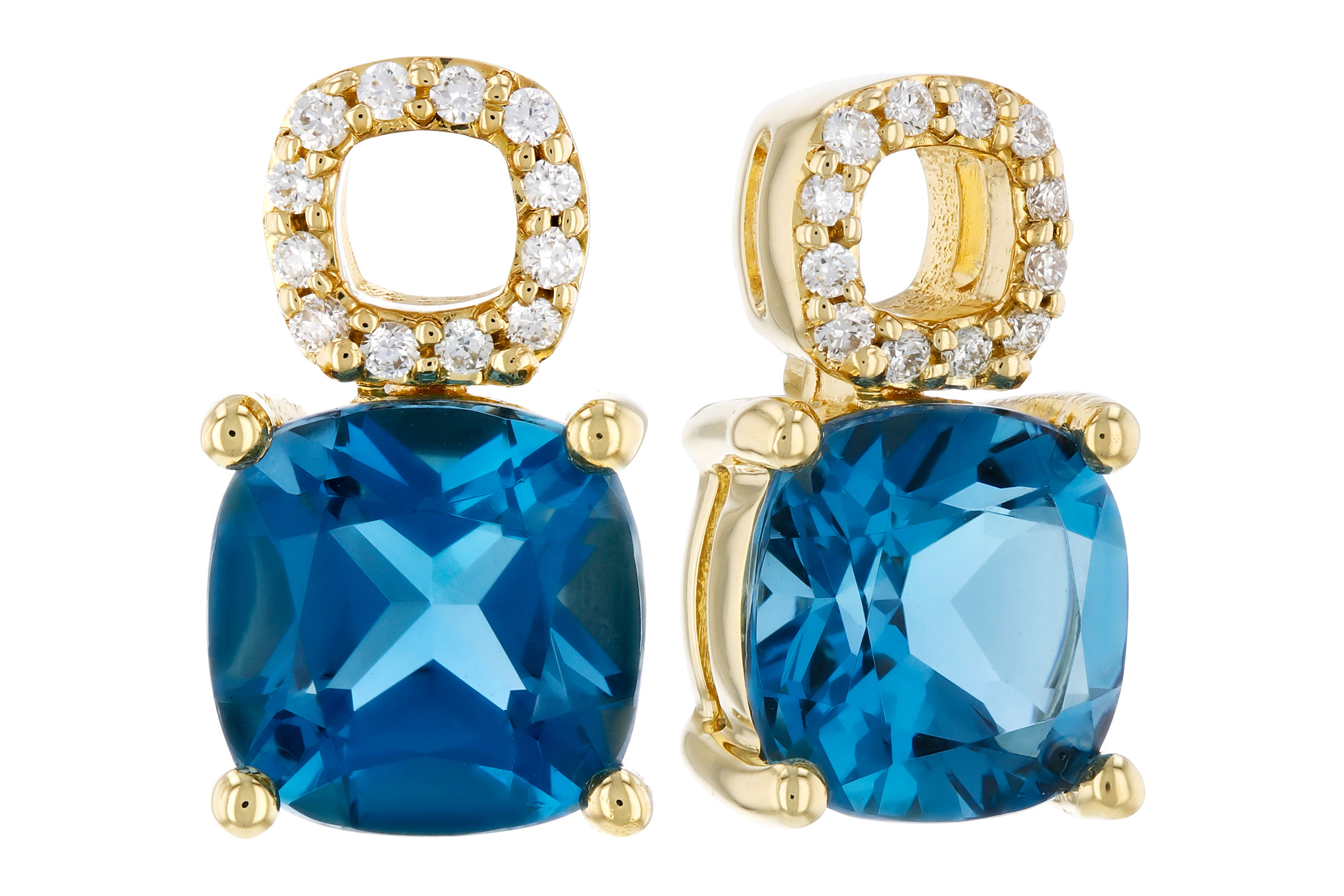 E330-65776: EARR 1.92 TW LONDON BLUE TOPAZ 1.98 TGW (6MM LBT)