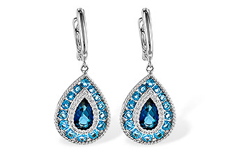 F245-22158: EARR 3.15 TW BLUE TOPAZ 3.32 TGW