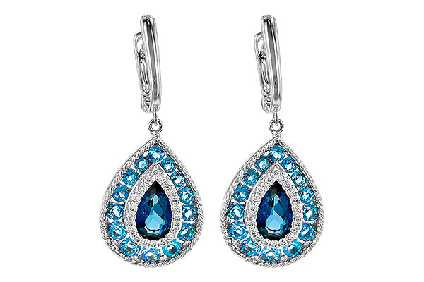 F245-22158: EARR 3.15 TW BLUE TOPAZ 3.32 TGW