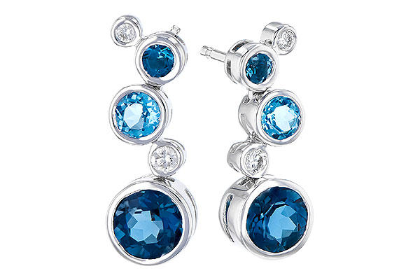 F327-97622: EARR 2.27 BLUE TOPAZ 2.40 TGW