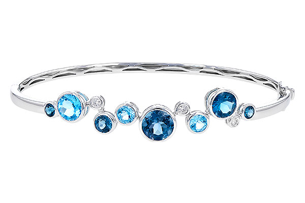 F328-82122: BANGLE 3.95 TW BLUE TOPAZ 4.06 TGW