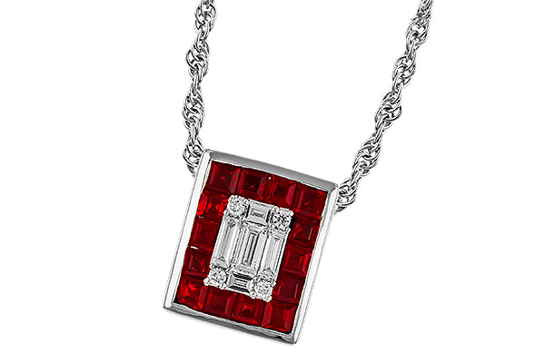 F329-80322: NECKLACE .82 RUBY TW 1.00 TGW
