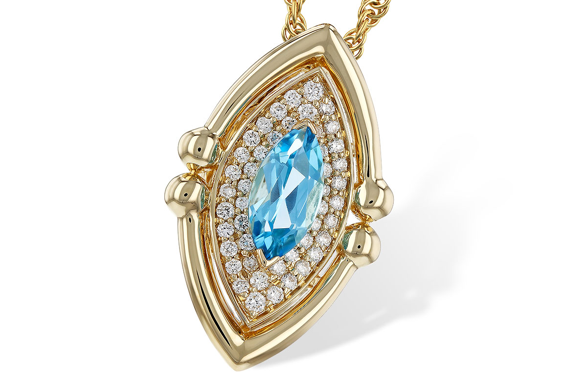 F329-81204: NECKLACE .54 BLUE TOPAZ .70 TGW (8x4MM BT)