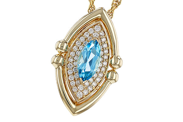F329-81204: NECKLACE .54 BLUE TOPAZ .70 TGW (8x4MM BT)