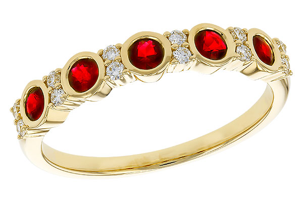 F329-81240: LDS WED RG .33 TW RUBY .45 TGW