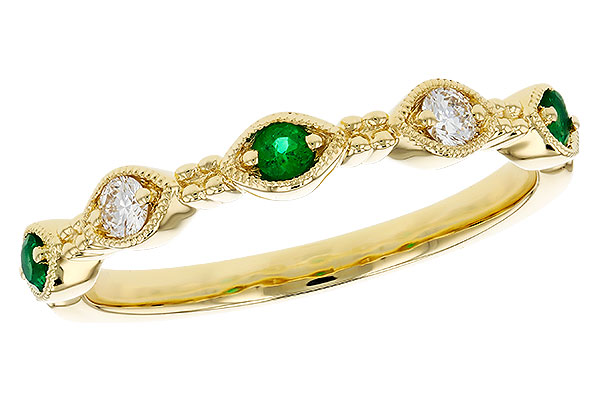 F330-63985: LDS WED RG .10 TW EMERALD .19 TGW