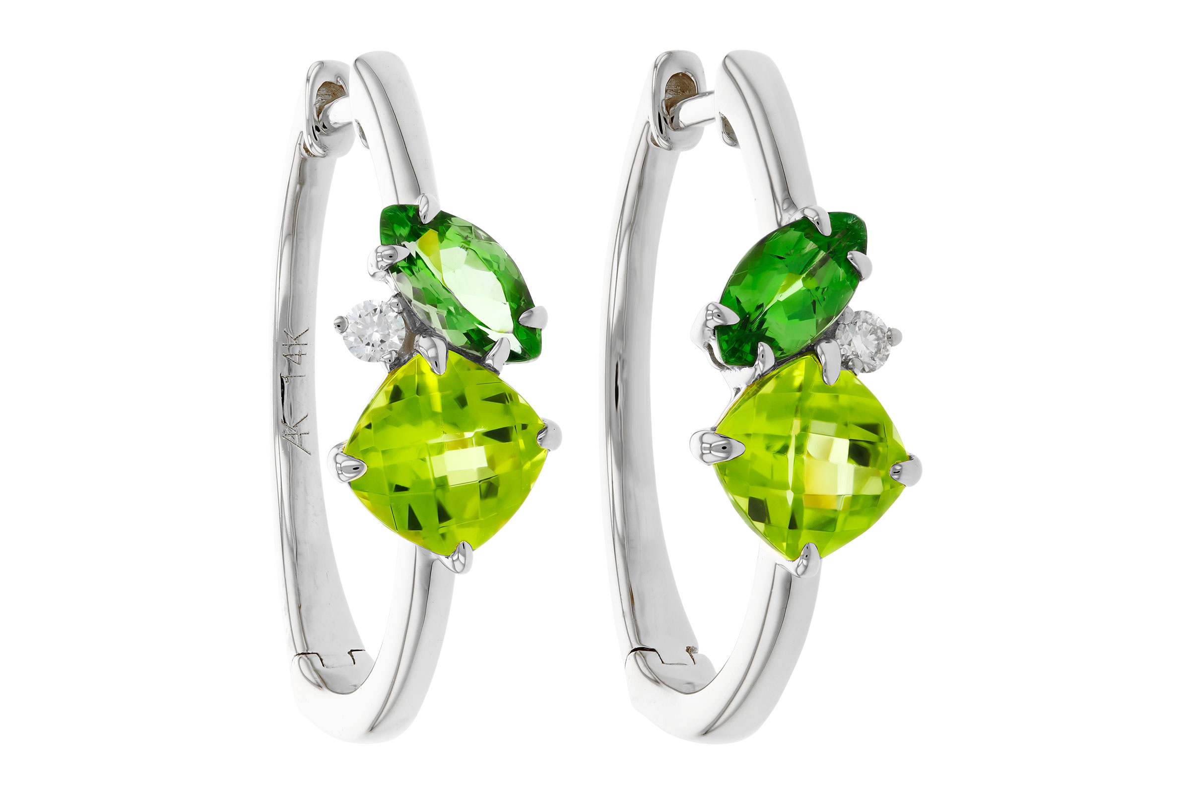 F330-65740: EARRINGS 1.69 TW SEMI-PREC (PER,TSAV) 1.73 TGW
