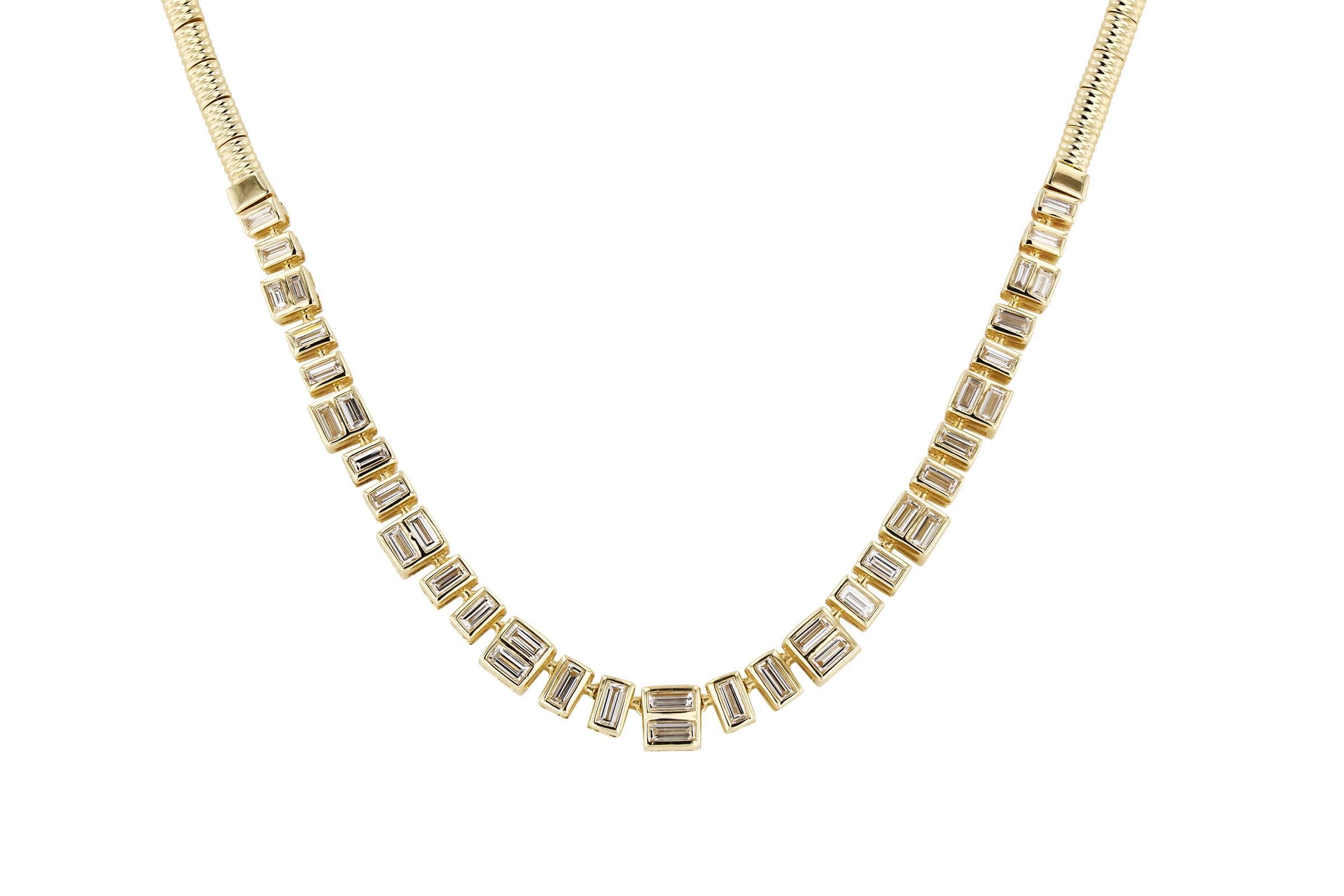 F330-65767: NECKLACE 1.80 TW BAGUETTES (17")