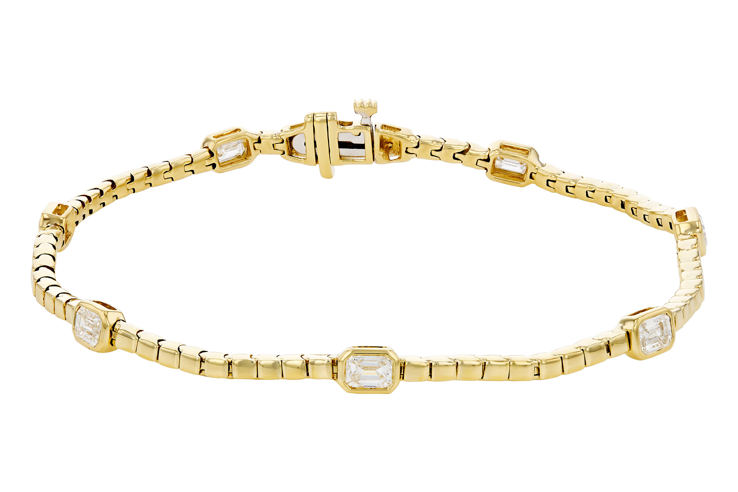 F330-65785: BRACELET 1.32 TW EMERALD CUT DIA (7")