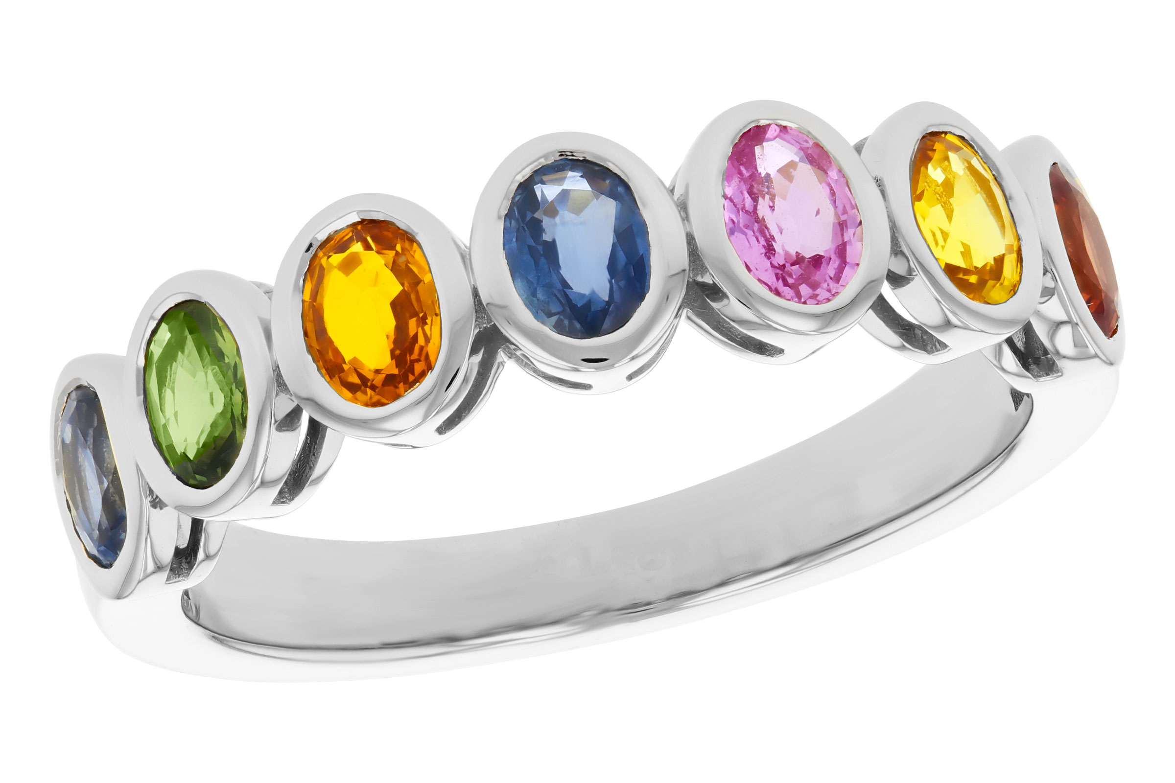 F330-66676: LDS WED RG 1.54 TW MULTI-COLOR SAPPHIRE