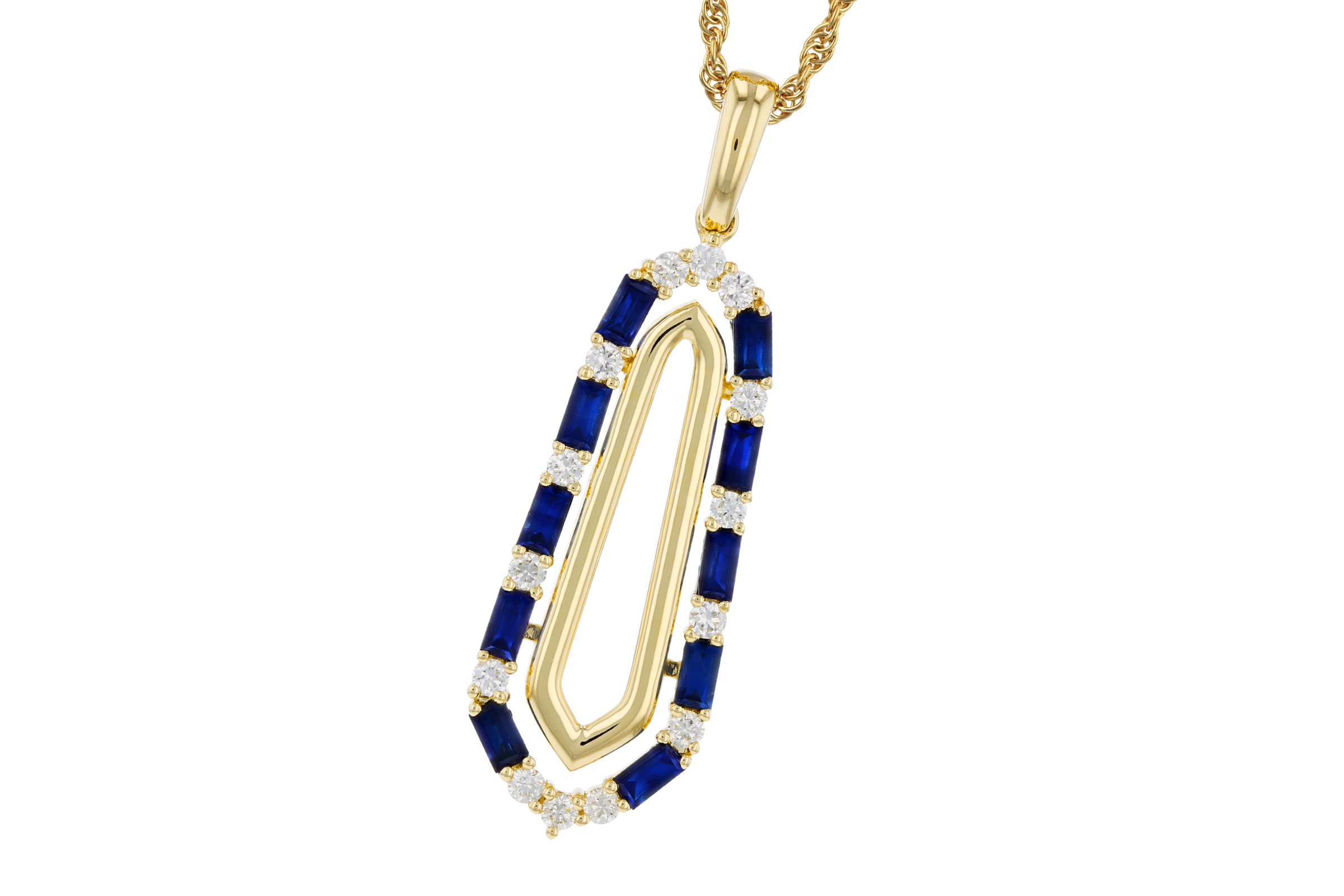 F330-66685: NECKLACE .74 TW SAPPHIRE .94 TGW