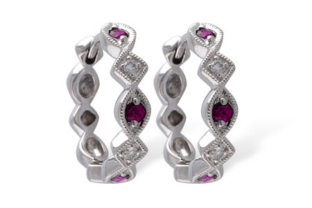 G056-09367: EARRINGS .20 RUBY .25 TGW