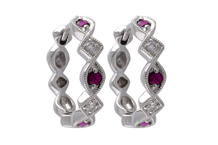 G056-09367: EARRINGS .20 RUBY .25 TGW