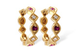 G056-09367: EARRINGS .20 RUBY .25 TGW