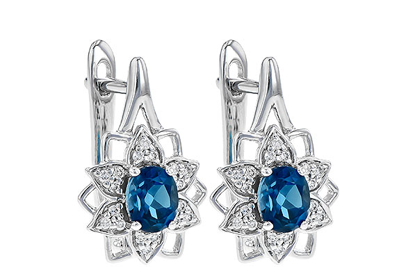 G244-33922: EARR .76 BLUE TOPAZ .89 TGW