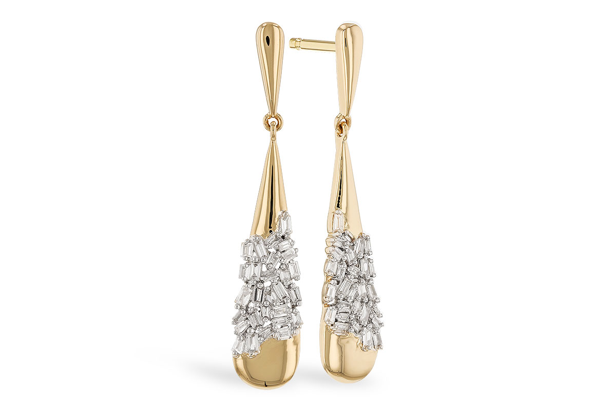 G328-86667: EARRINGS .20 TW BAGUETTE DIAS