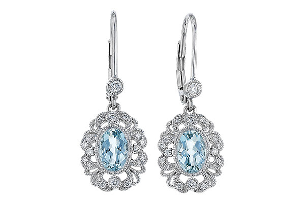 G329-73958: EARRINGS .75 TW AQUA .92 TGW (7x5MM AQUA)