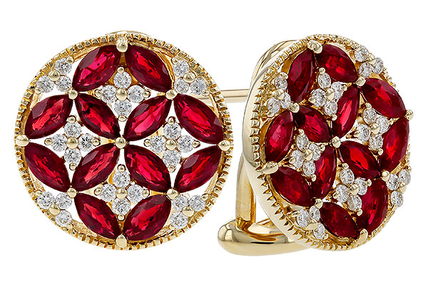 G329-73994: EARRINGS 2.07 TW RUBY 2.37 TGW