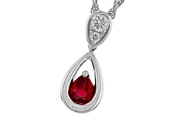 G329-75767: NECKLACE .20 RUBY .26 TGW (4x3 RUBY)