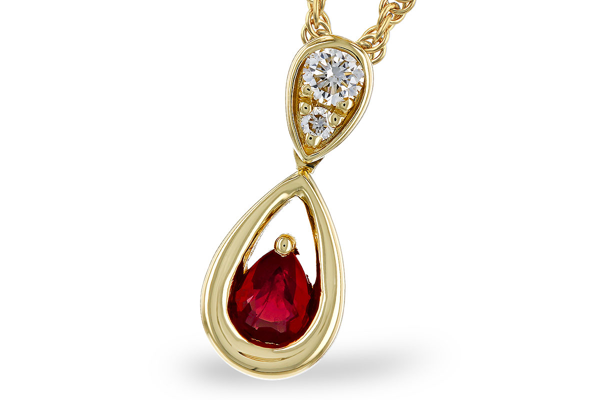 G329-75767: NECKLACE .20 RUBY .26 TGW (4x3 RUBY)