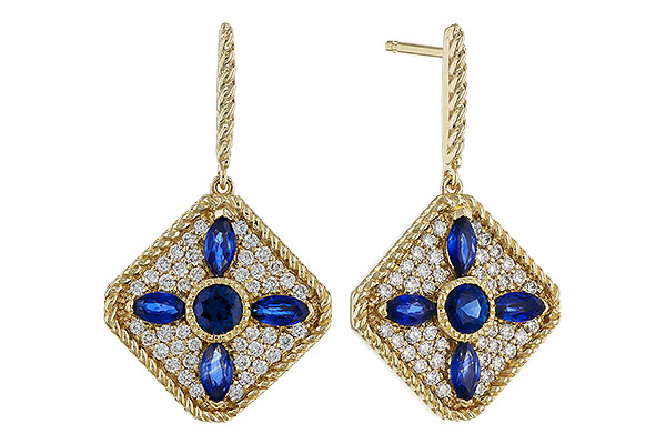 G329-77567: EARRINGS 1.03 TW SAPPHIRE 1.46 TGW