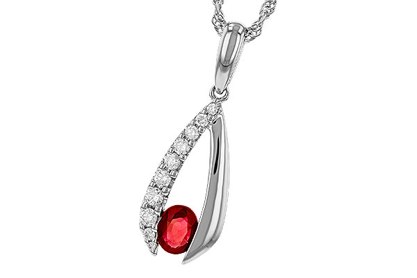 G329-77631: NECKLACE .34 RUBY .50 TGW (5x4 RUBY)