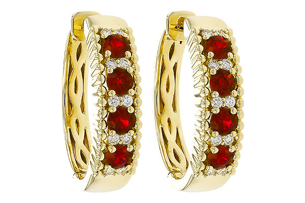 G329-81249: EARRINGS .54 TW RUBY .66 TGW