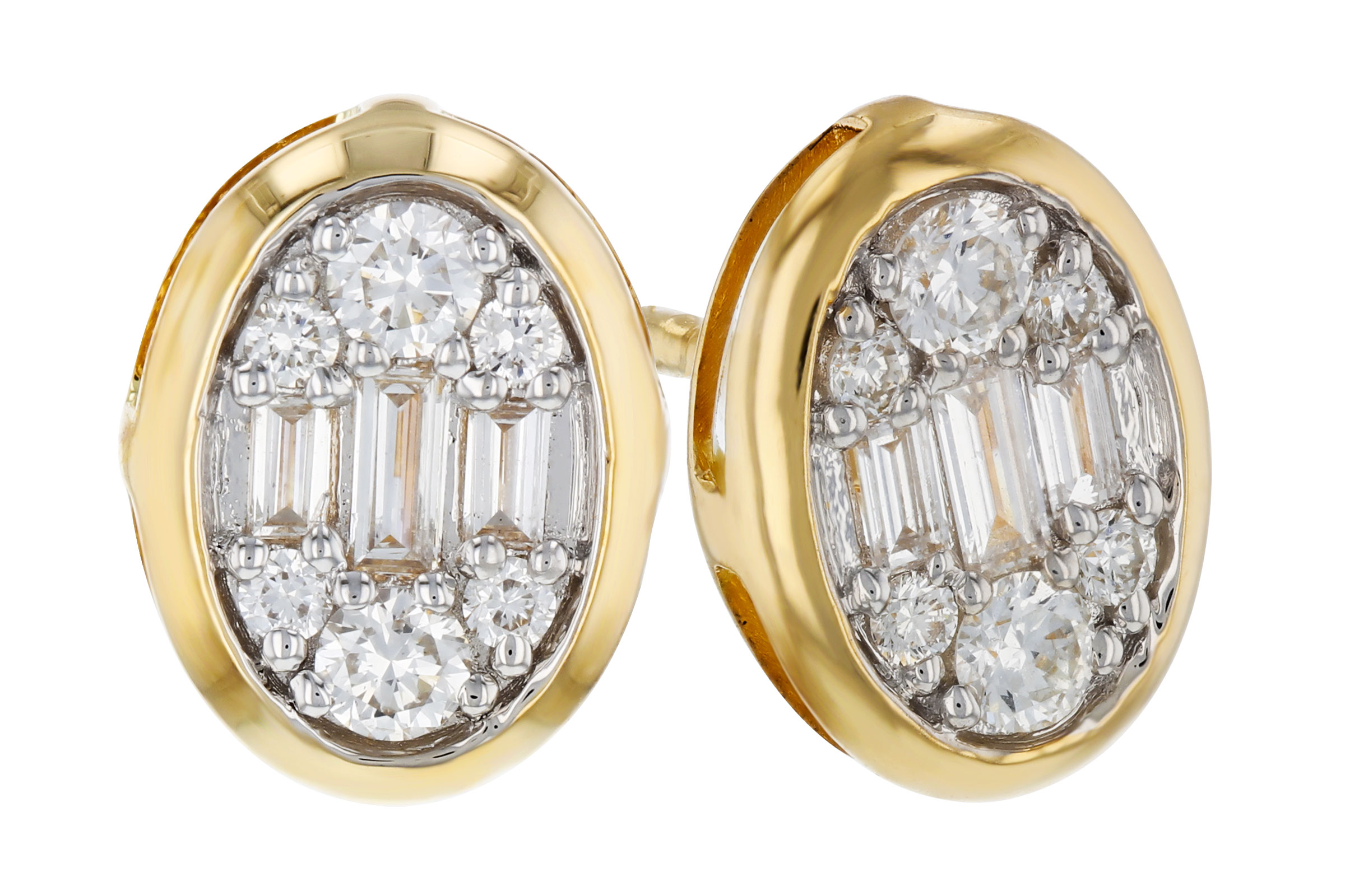 G330-65794: EARRINGS .08 TW BAGUETTE .24 TW