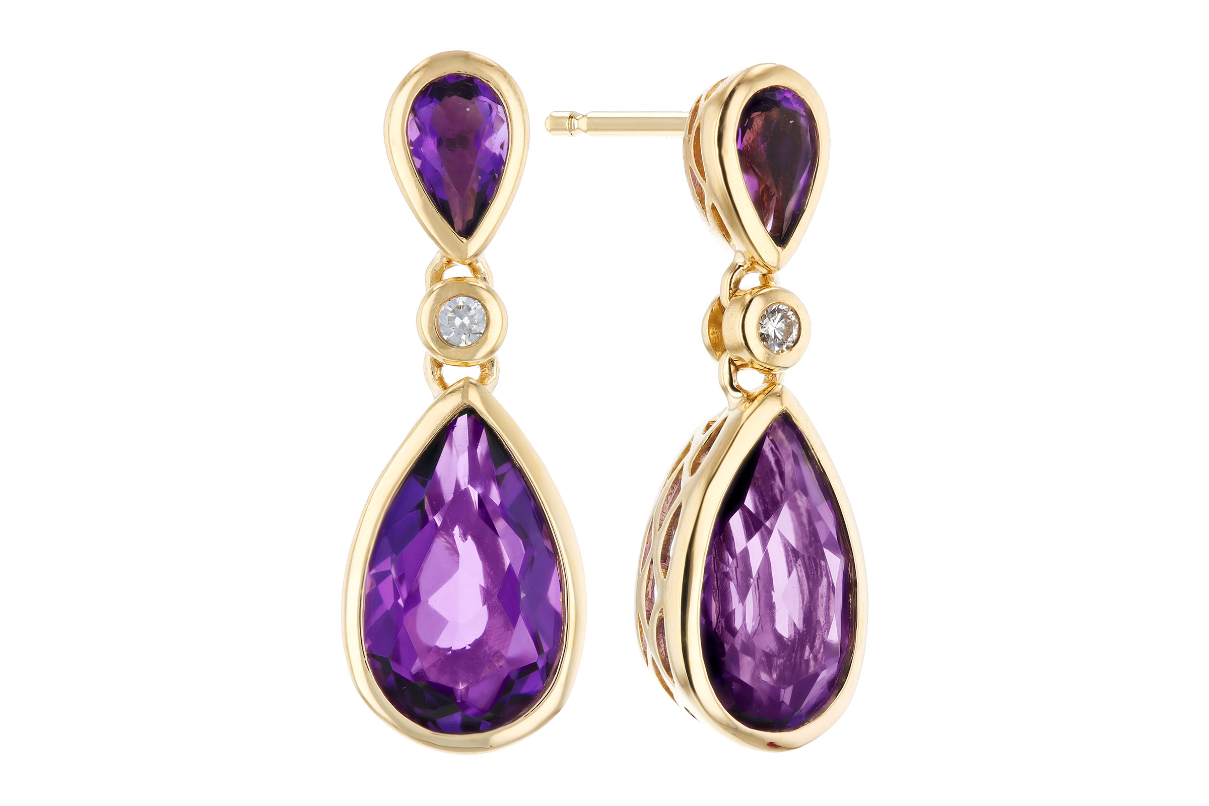 G330-66640: EARRINGS 2.80 TW AMETHYST 2.84 TGW