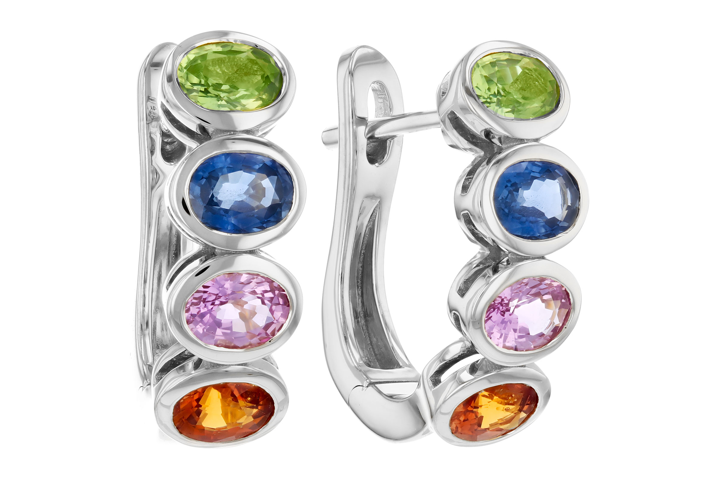 G330-66676: EARRINGS 1.76 TW MULTI-COLOR SAPPHIRE